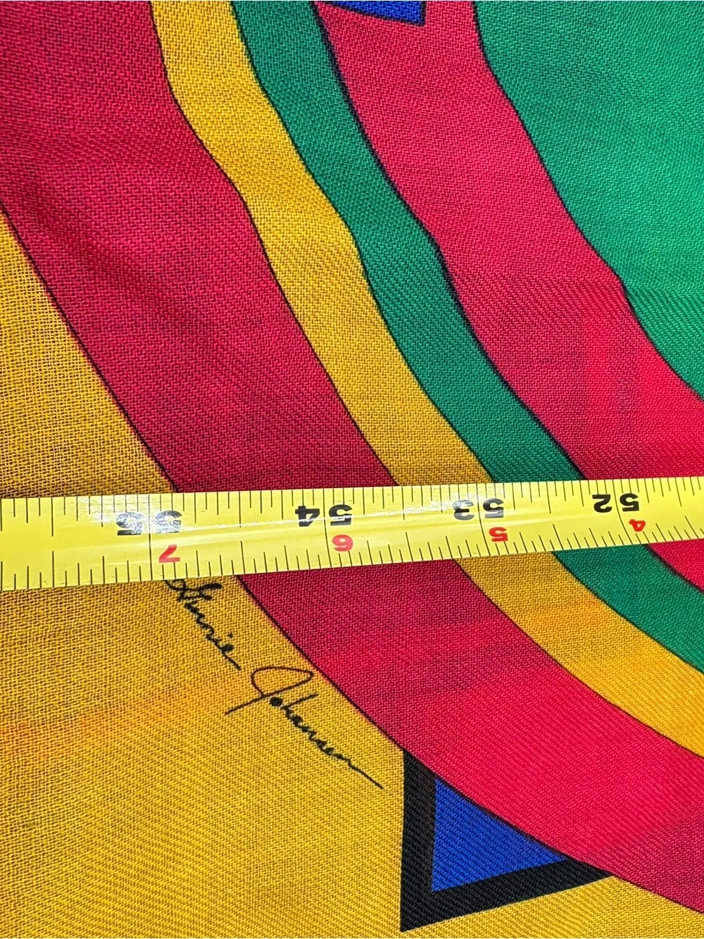 Ginnie Johansen  Abstract Geometric Scarf Womens Colorful Retro Vtg 80’s Wool